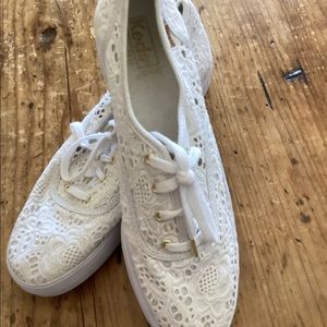 Keds white eyelet tennis shoes